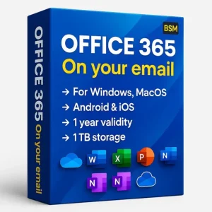 Microsoft Office 365 (Latest) - with 1TB Secure OneDrive Storage -1Year Validity - On your Own E-mail